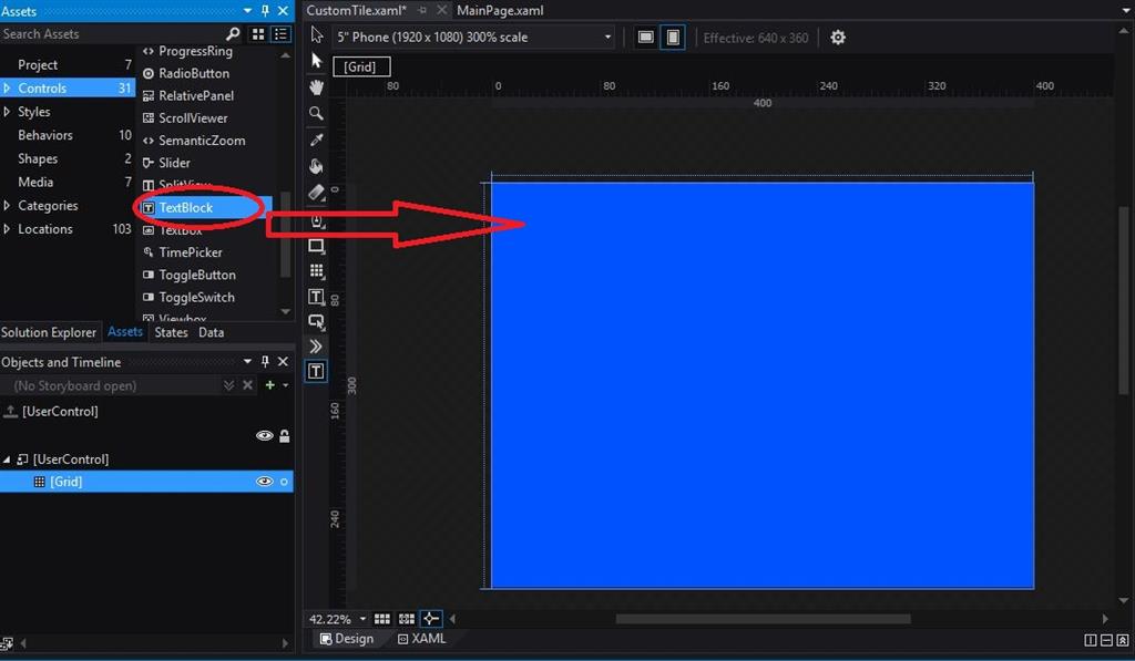 Drag and drop the Textblock